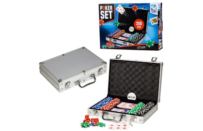 Aanpassen wekelijks genezen Clown Games Poker set koffer 200-delig