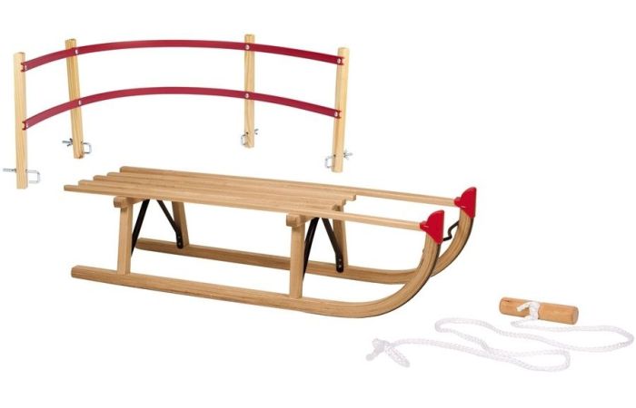pijnlijk Gewoon overlopen Anesthesie Nijdam houten slee Davos 110 cm + rugleuning + trekkoord