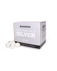 Heemskerk Tafeltennisballen Silver 2 ster wit (per 100)