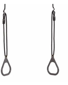 DICE Kunststof Turnringen Antraciet - Zwart gevlochten touw speeltoestel accessoire | Outdoorspeelgoed.nl