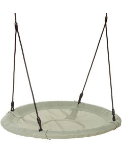 DICE Nestschommel rond 100 cm -  zwart gevlochten touw - Pastelgroen