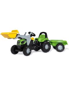 Rolly Toys RollyKid Deutz TrapTractor Met Voorlader En Aanhanger