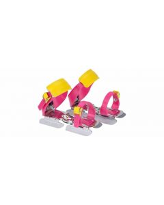 Glij-ijzers verstelbaar Roze/Geel Maat 24-34