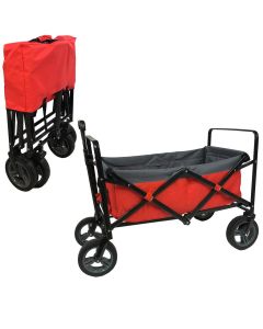 Outdoor Opvouwbare Bolderwagen Rood/Grijs/Zwart