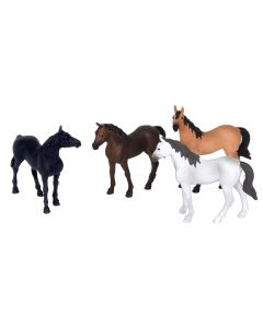 KIDS GLOBE FARMING Paarden (4 stuks) schaal 1:32