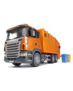 Bruder 3560 Scania oranje vuilniswagen