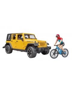 Bruder 2543 Jeep Wrangler Rubicon Unlimited met mountainbike en fietser