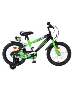 Volare Sportivo kinderfiets 16 inch groen zwart jongens | Outdoorspeelgoed.nl