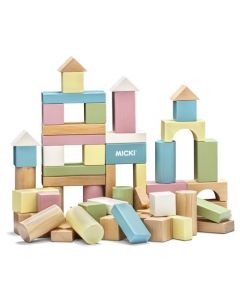 Micki Houten bouwblokken pastel (60st.)