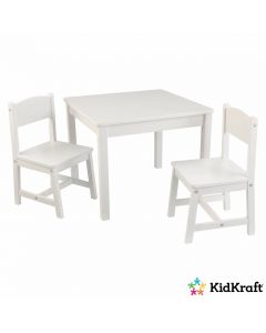 Aspen set met tafel en 2 stoelen - wit