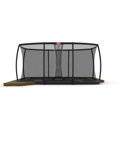 BERG Ultim Champion FlatGround 500 Grijs + Veiligheidsnet Deluxe XL