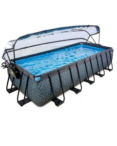 EXIT zwembad 540x250x100cm met overkapping en zandfilter- en warmtepomp