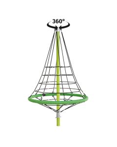 KBT Gewapend Touw Klimnet Firry Twist 360° - Zwart limoengroen | Outdoorspeelgoed.nl