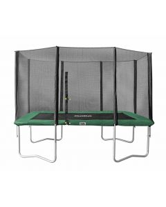 Rechthoekige trampoline 214x153 met veiligheidsnet  groen