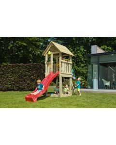 Blue Rabbit Speeltoren Kiosk 150cm hout met glijbaan - complete speeltoren | Outdoorspeelgoed.nl